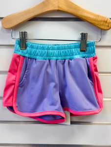 Honesty Purple Colorblock Shorts