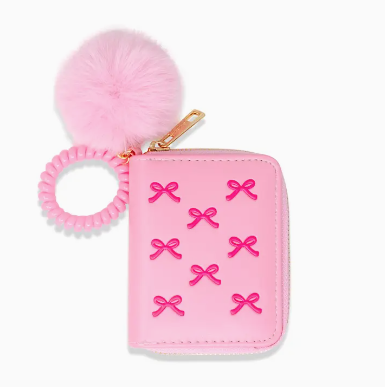 Pink Bows & Pom Wallet