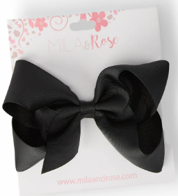 4” Black Small Grosgrain Bow