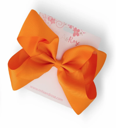 6” Orange Medium Grosgrain Bow