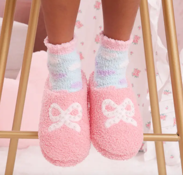 Pink Pearl Bow Slipper