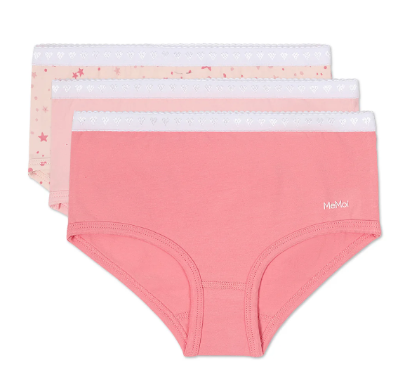 3 Pair Pack Pink Starry Underwear