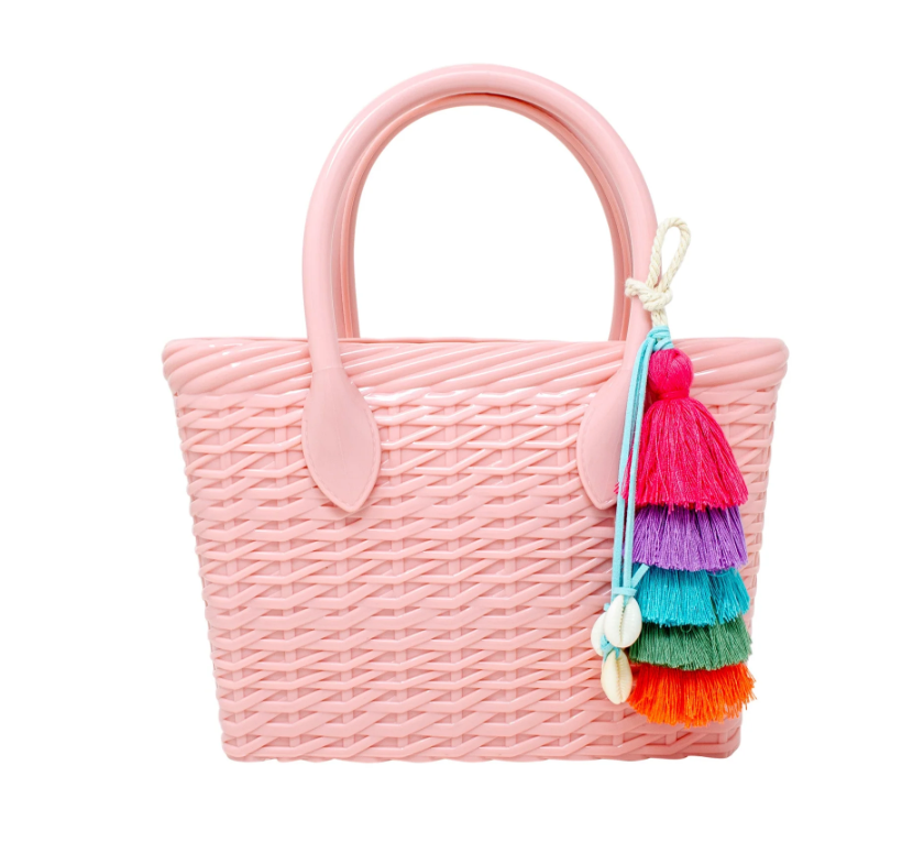 Pink Jelly Weave Tote Bag