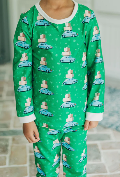 Green Car Buttflap PJ Set
