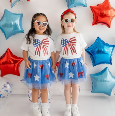 Patriotic Sequin Bow T-Shirt