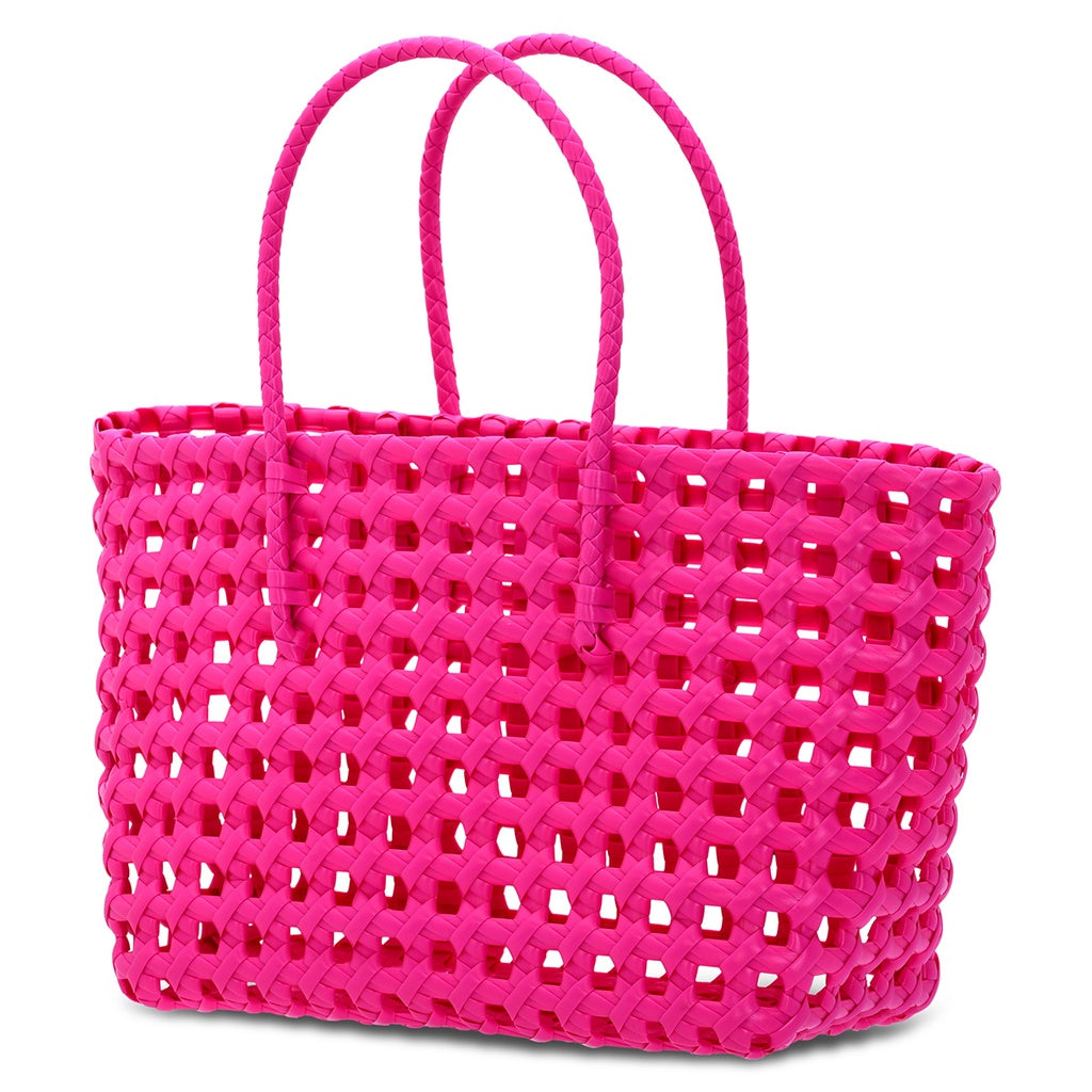 Large Pink Woven Tote
