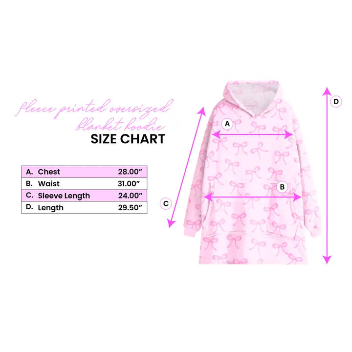 Floral Bow Oversized Blanket Hoodie