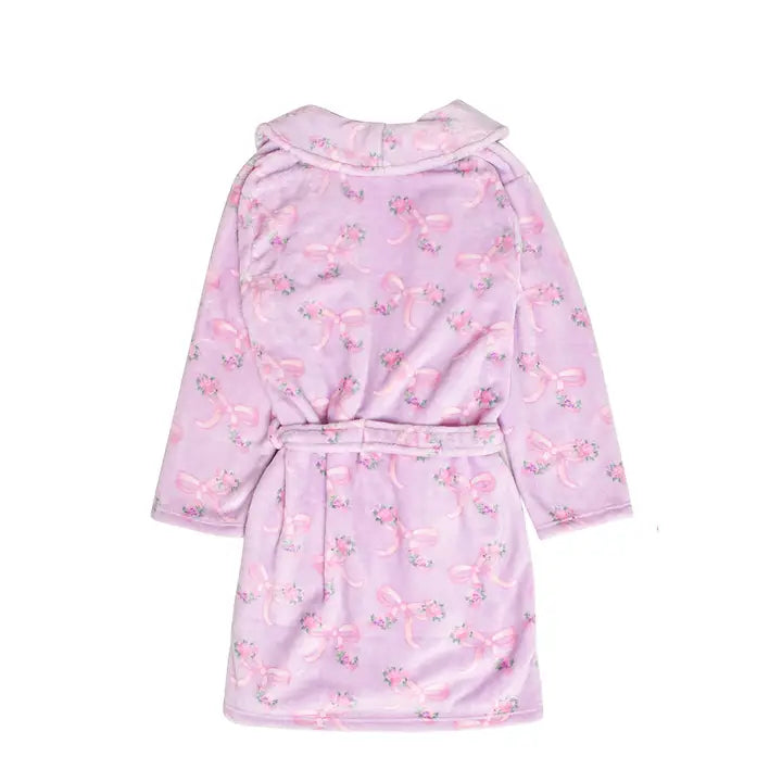 Floral Bow Fleece Bath Robe