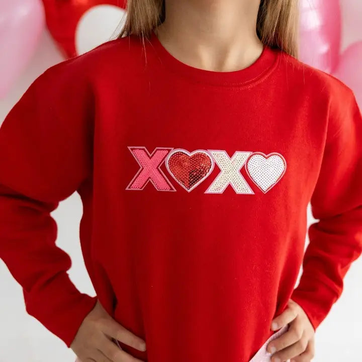 XOXO Sequin Patch Sweatshirt