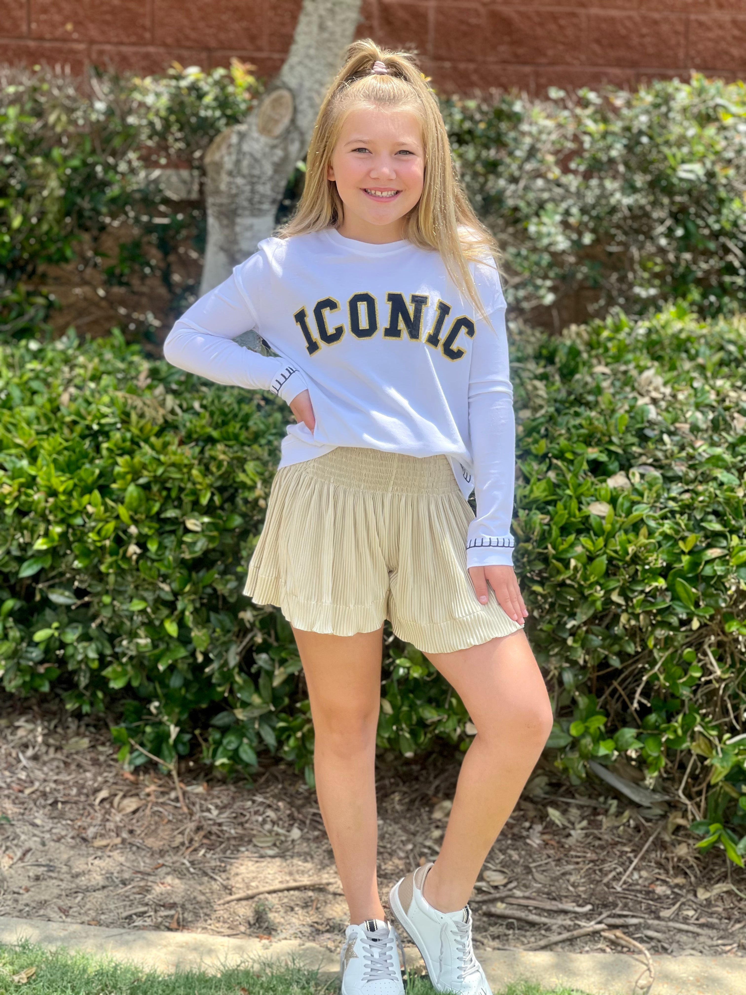 Queen of Sparkles Gold/Gold Swing Shorts