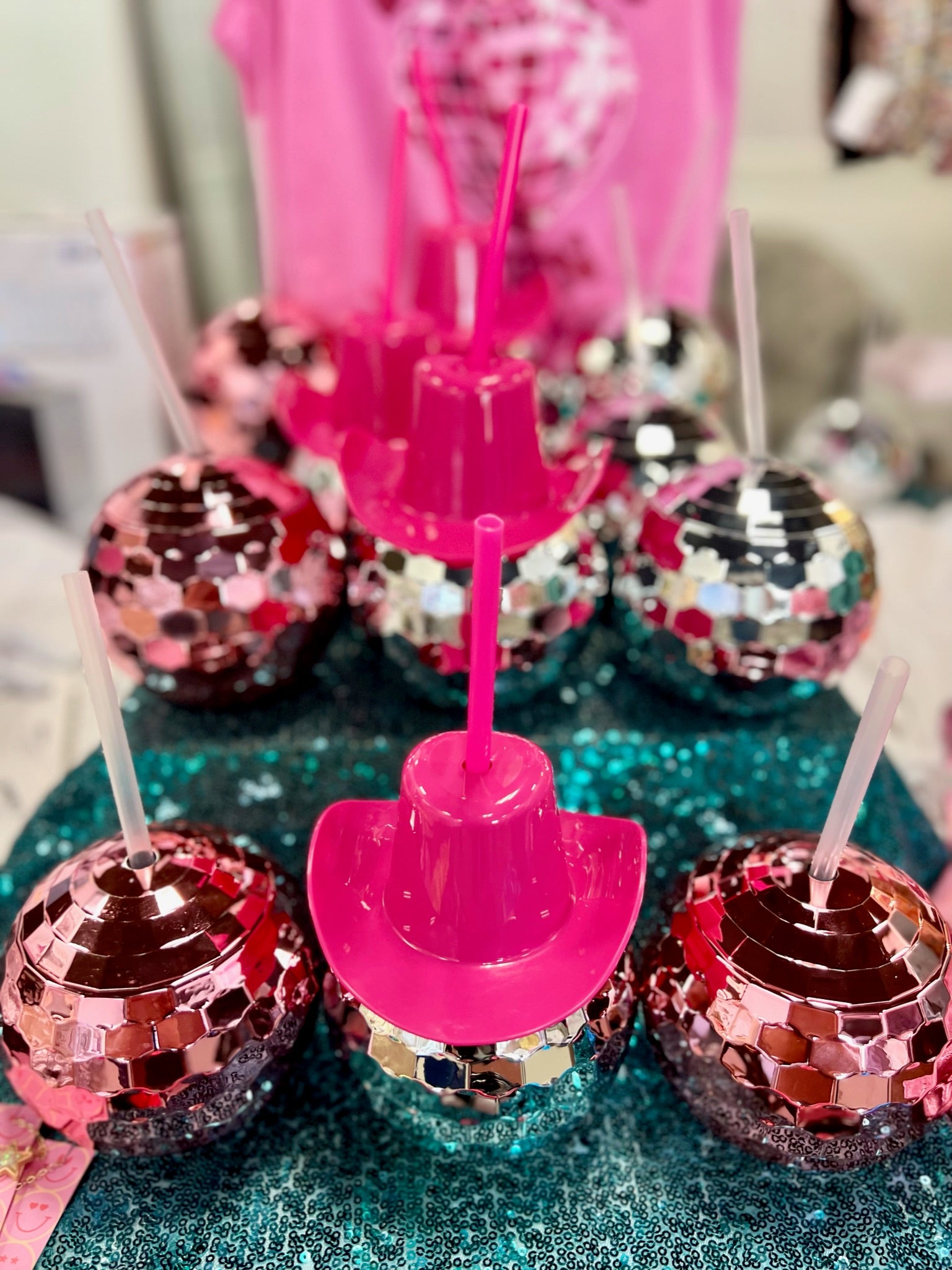 Pink Disco Ball Cup