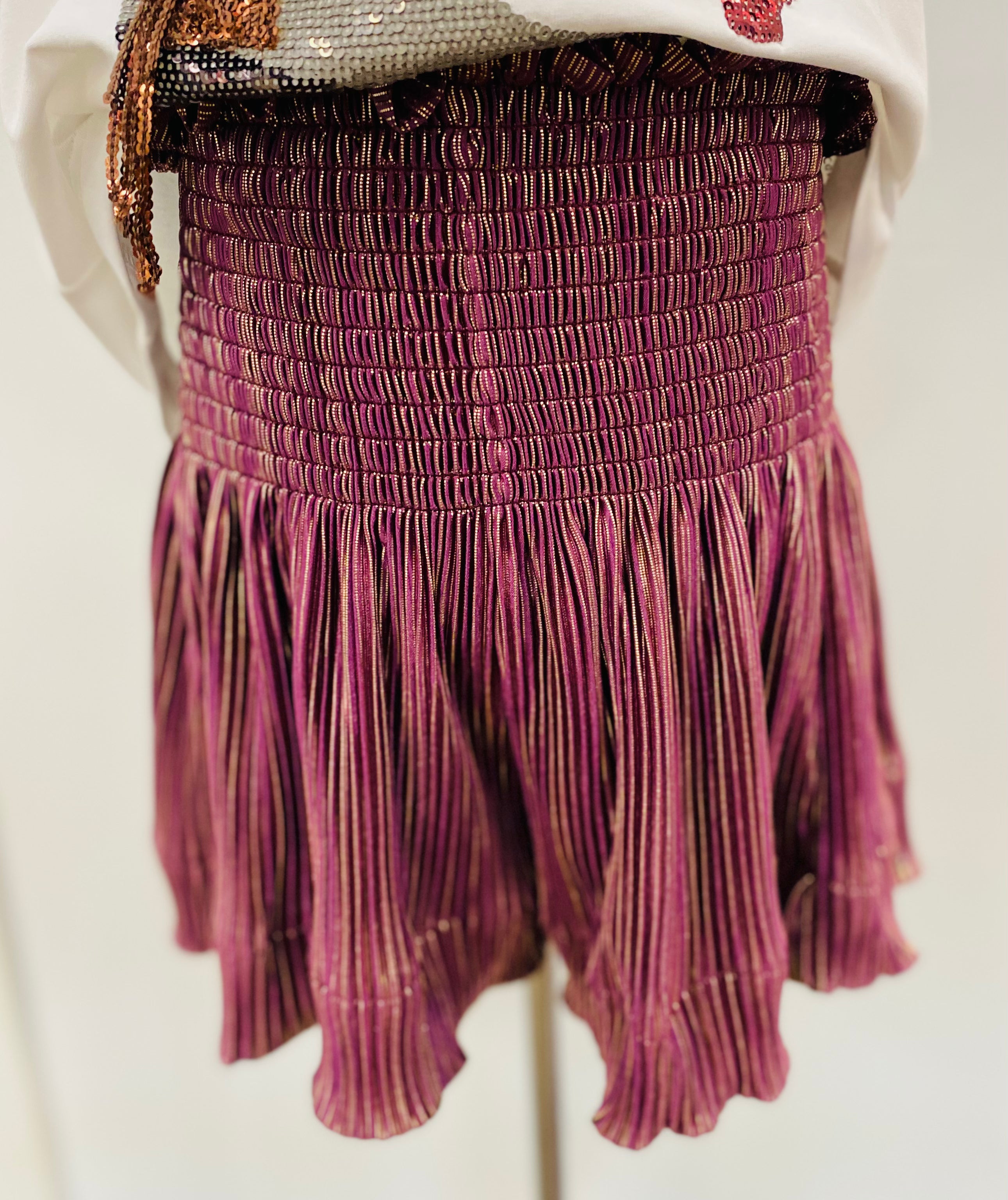 Queen of Sparkles Purple/Gold Swing Shorts