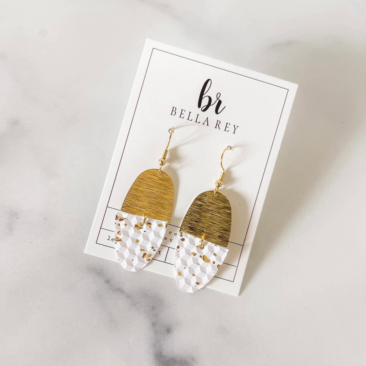 Audrey White Gold Fleck Earrings