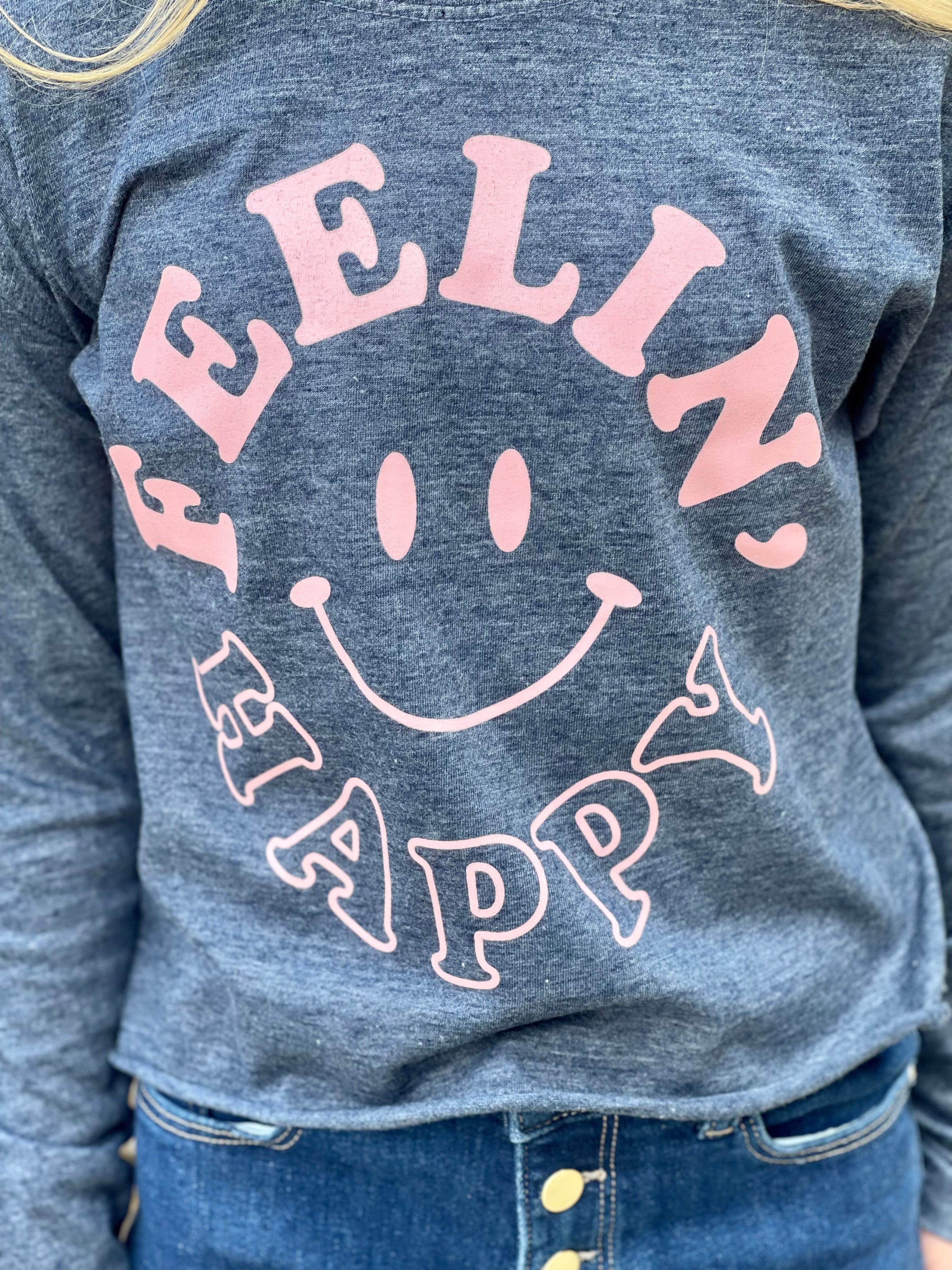 Vintage Havana Feelin' Happy Cropped Tee