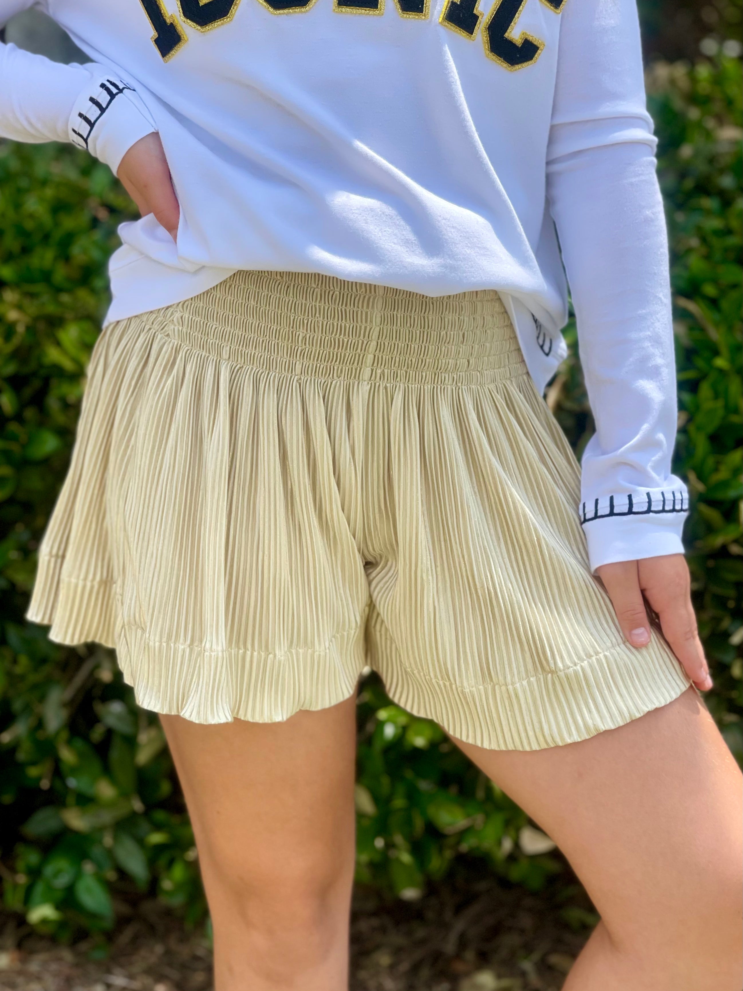 Queen of Sparkles Gold/Gold Swing Shorts