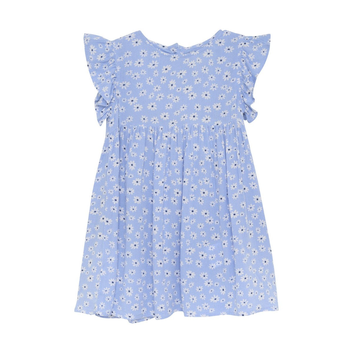 Blue Daisy Crepe Toddler Dress