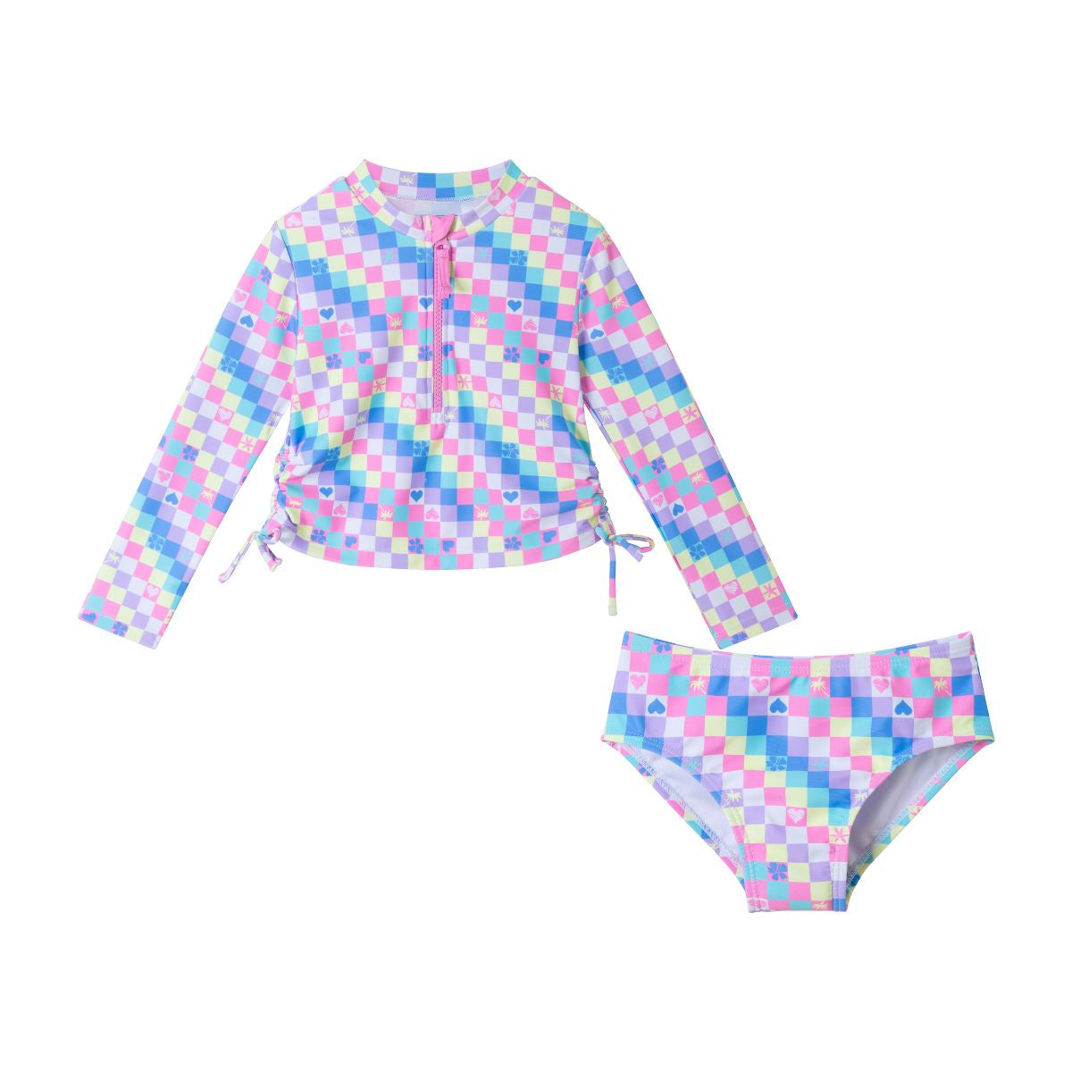 Checkered Rashguard Set