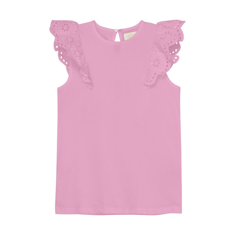 Creamie Rosebloom Eyelet Sleeve Top