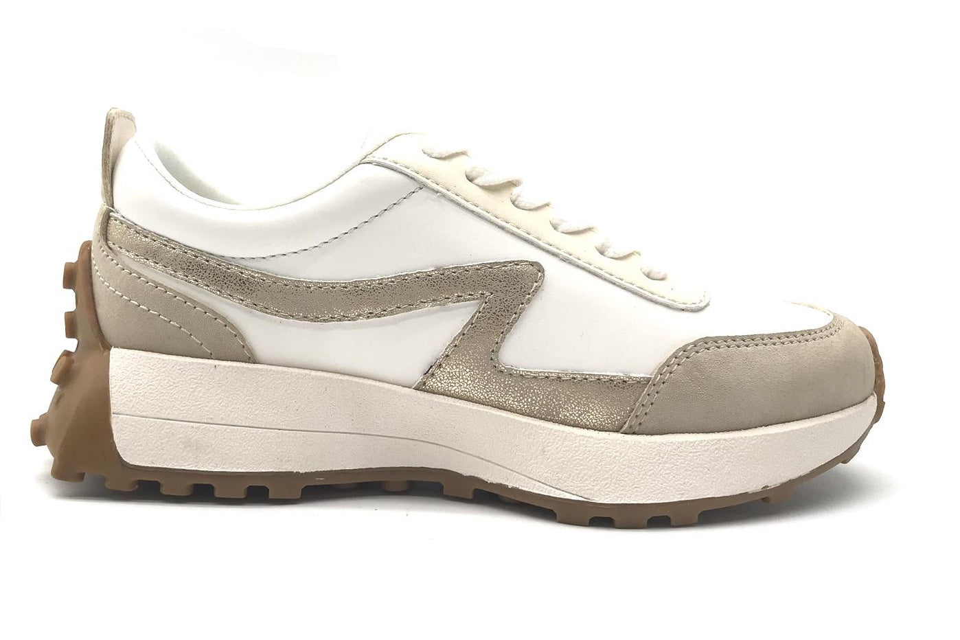 MIA Samyra White & Taupe Sneaker