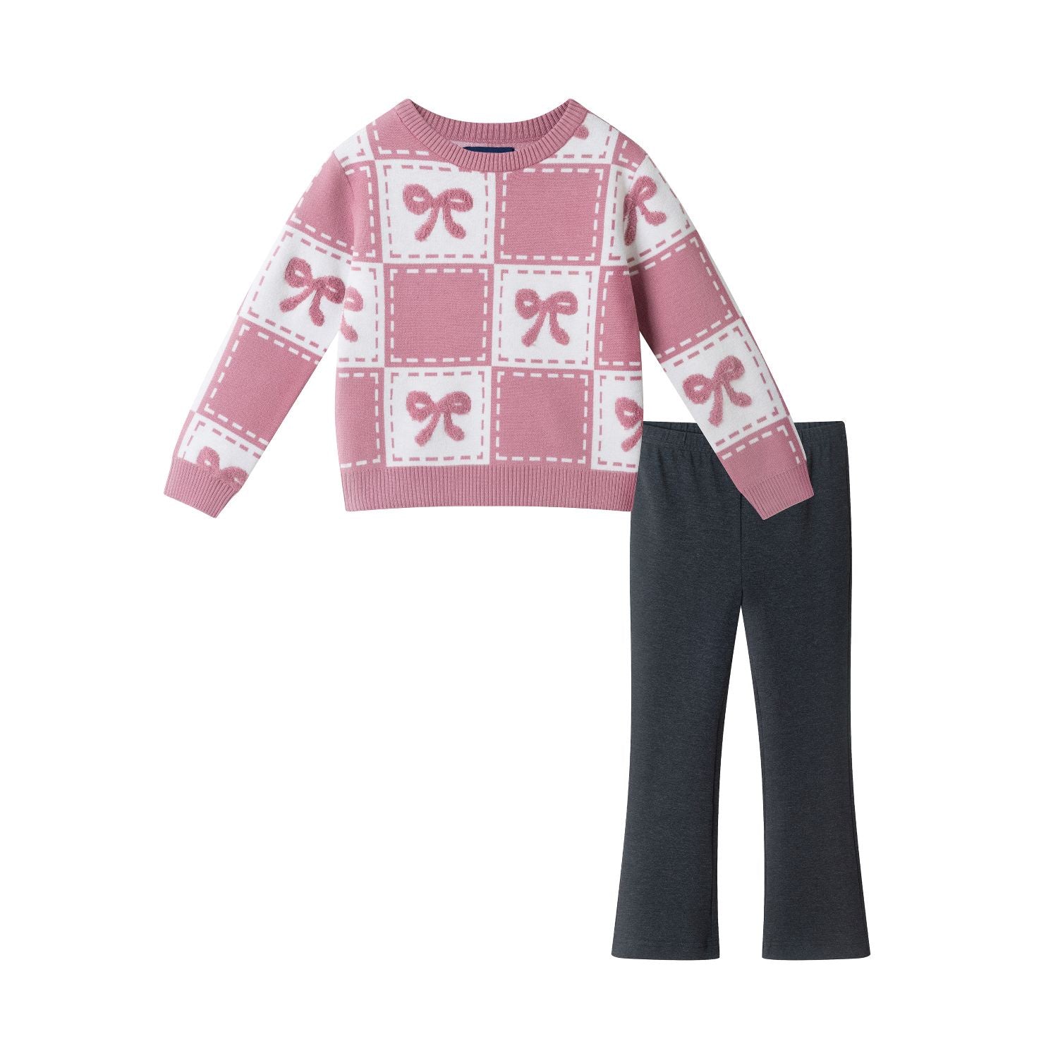 Pink Bow Sweater & Legging Set