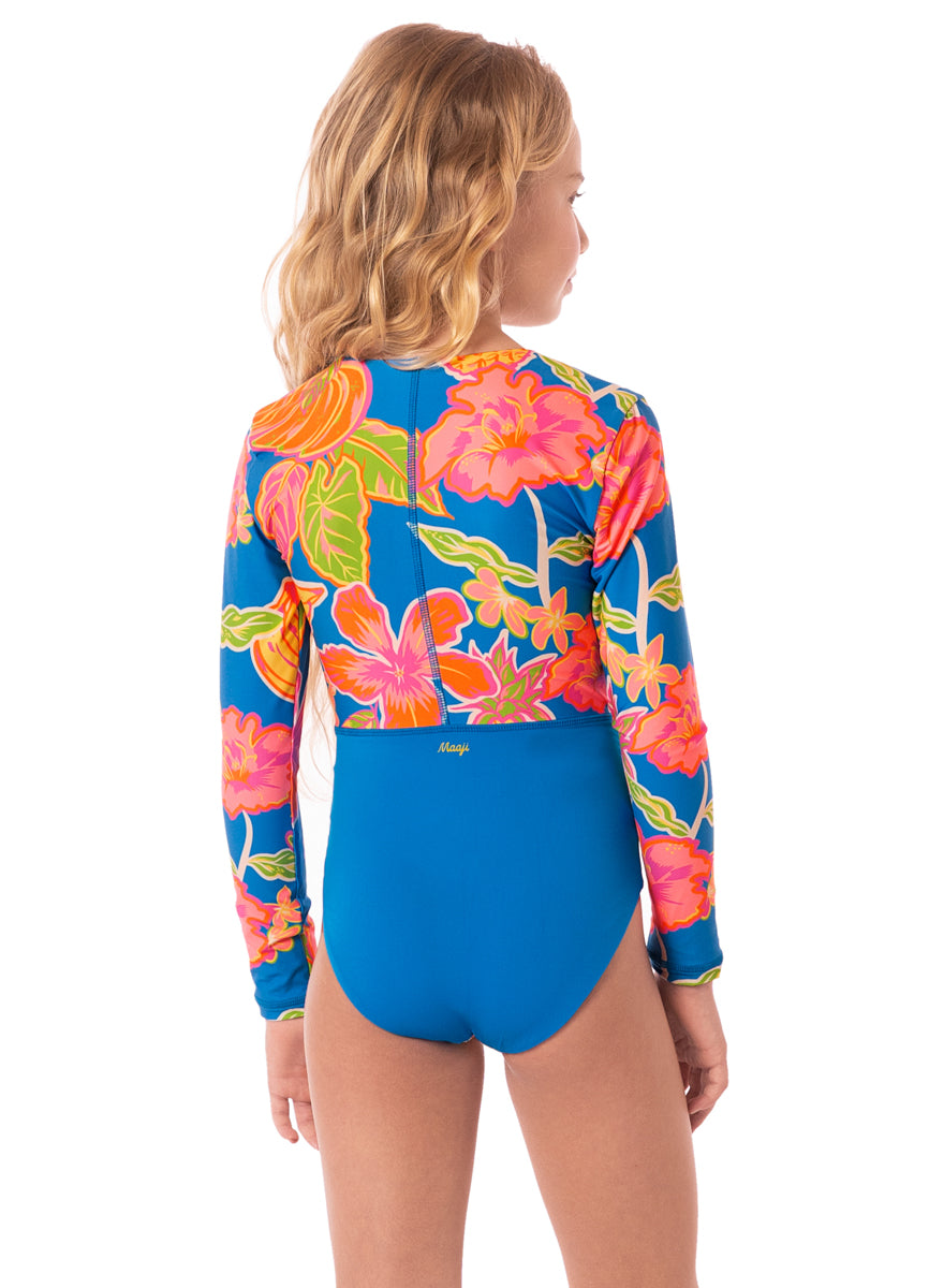 Maaji Miku Blue Floral Rashguard Swim