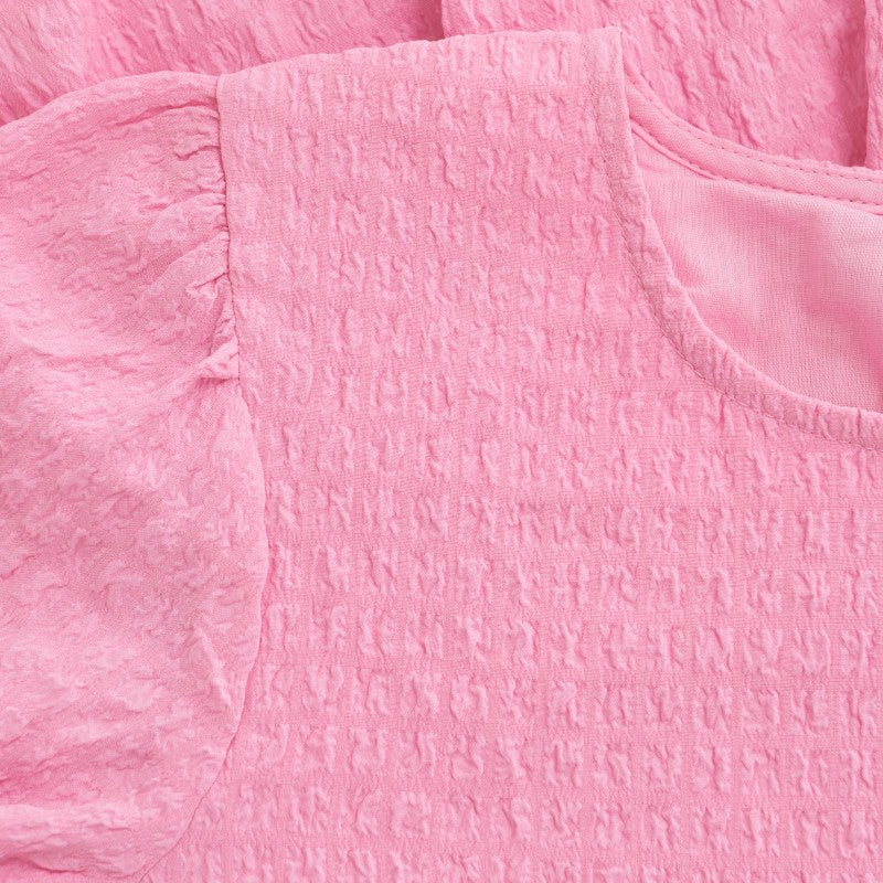 Creamie Rosebloom Textured Dress