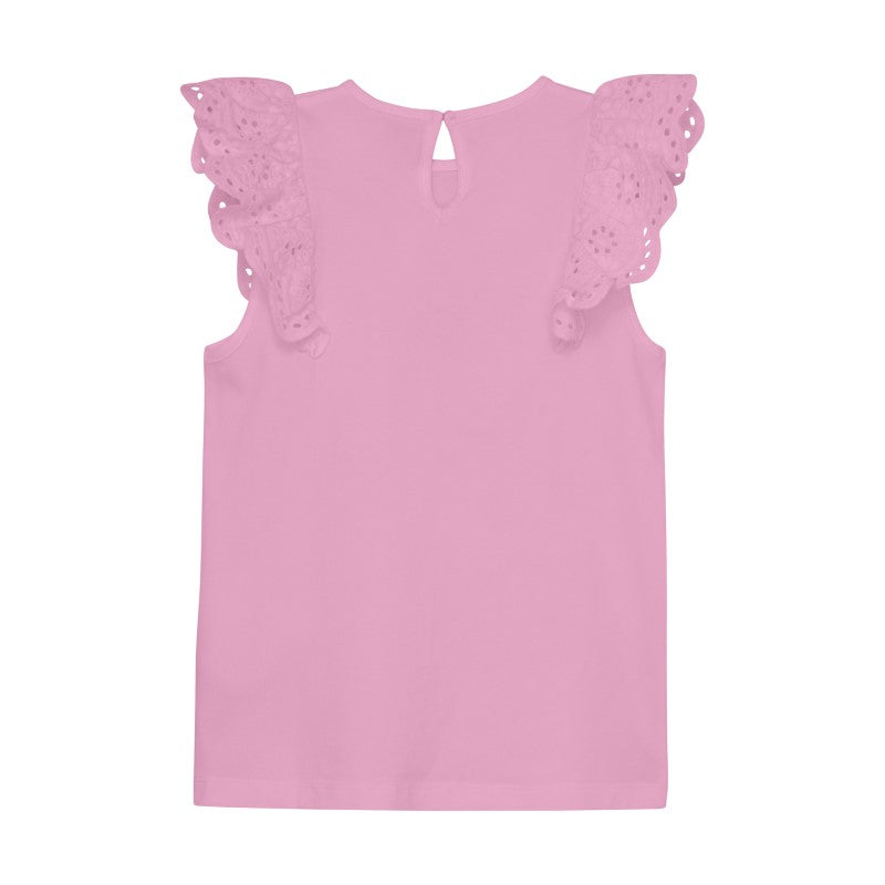 Creamie Rosebloom Eyelet Sleeve Top