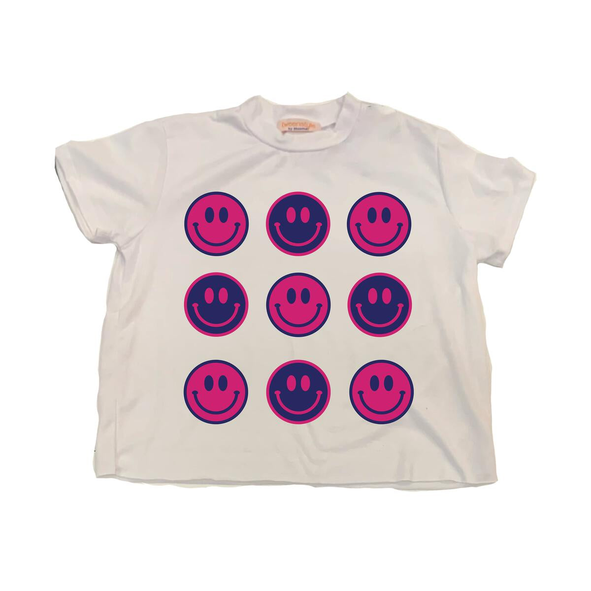 Blue & Pink Smileys Tee