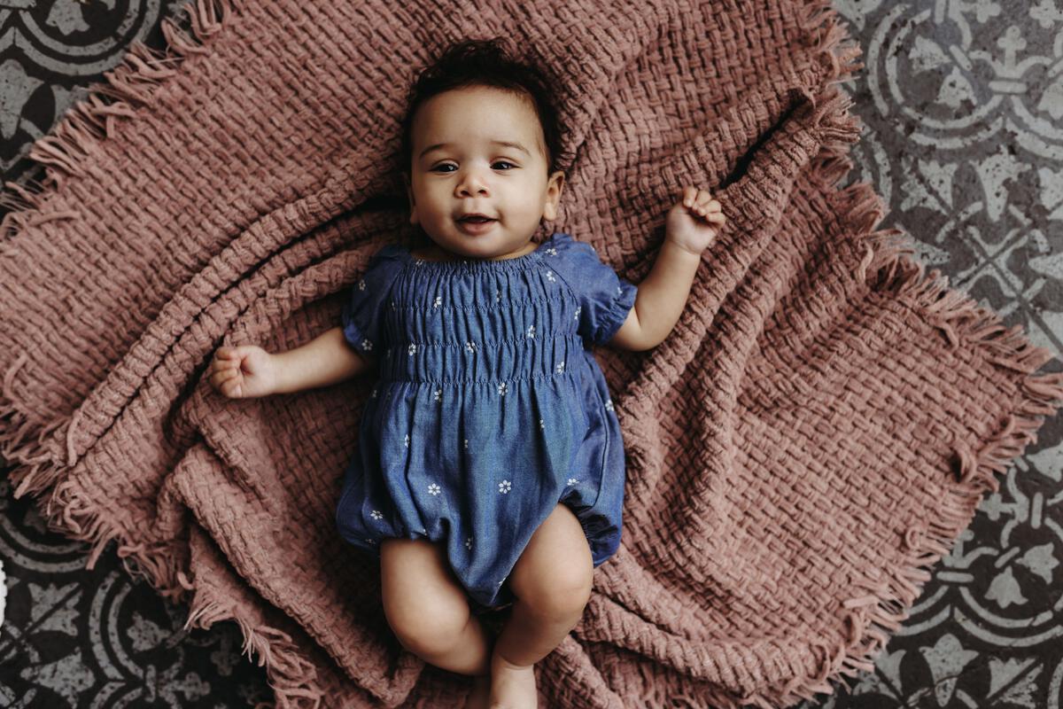 Smocked Daisies Chambray Romper
