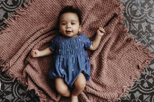Smocked Daisies Chambray Romper