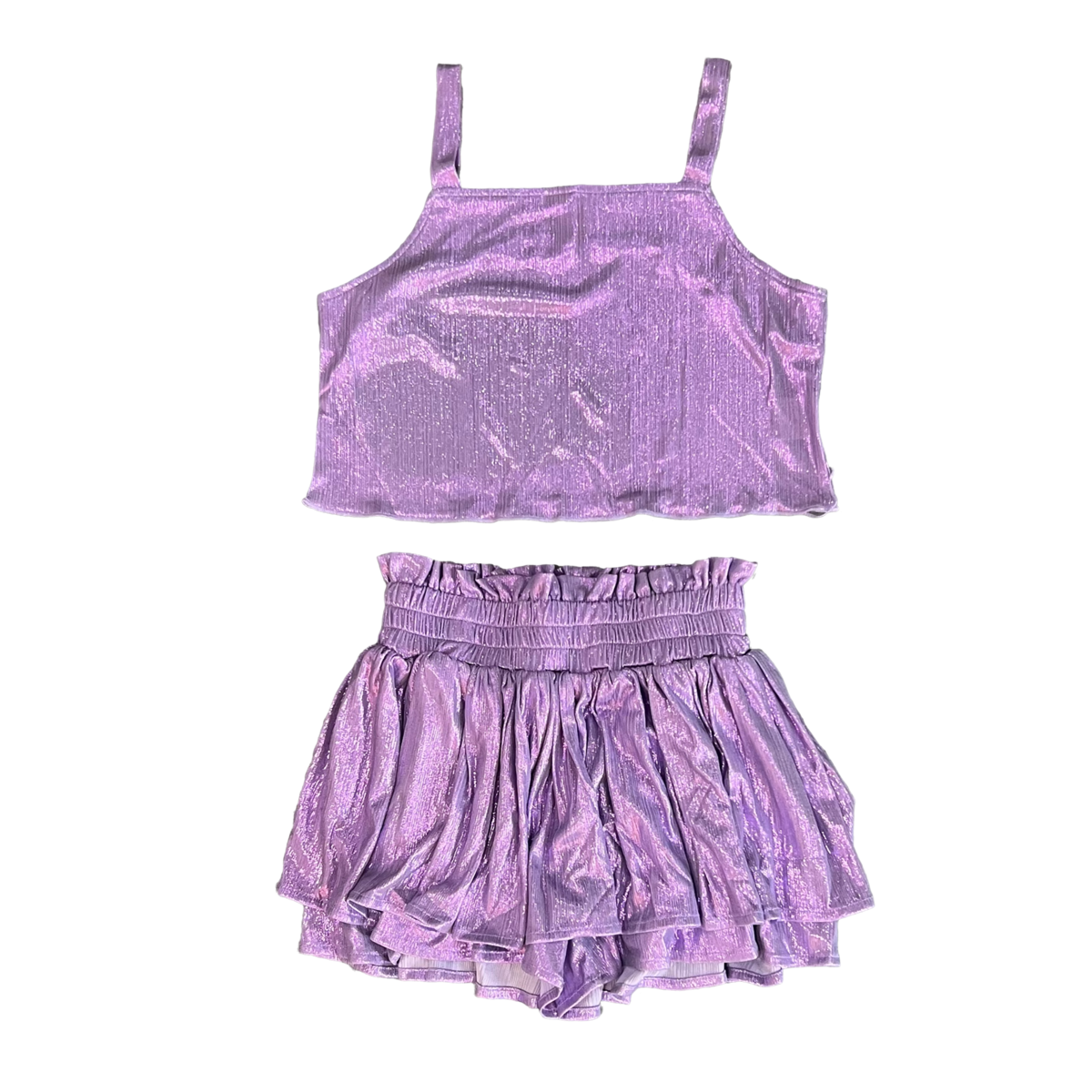 Plisse Purple Top & Skort Set