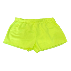 Neon Lime Fleece Shorts