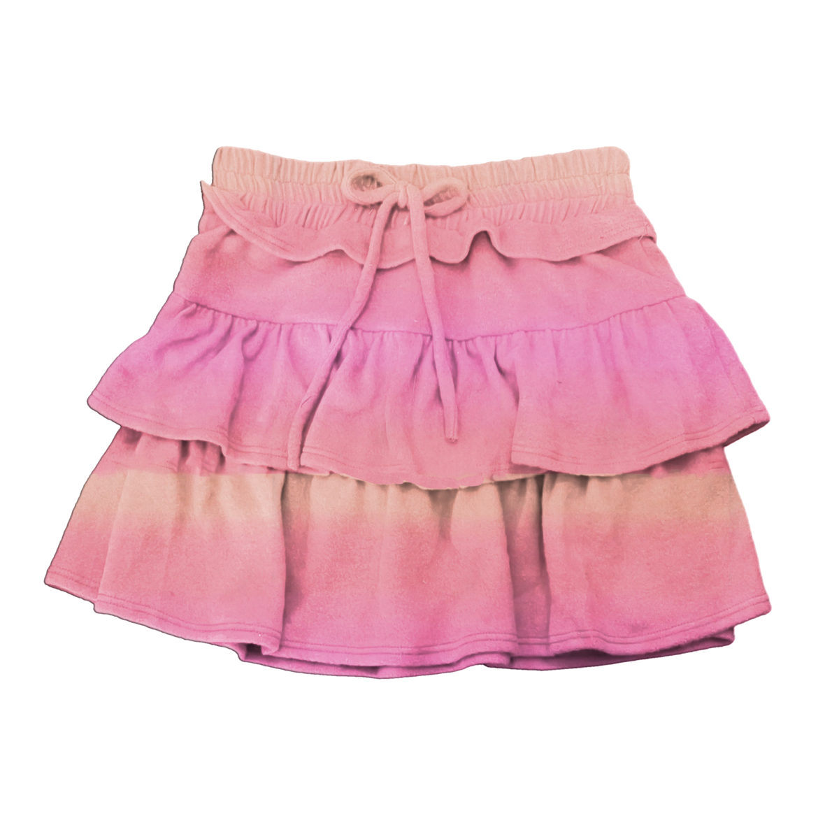 Pink Ombre Ruffle Tiered Skirt