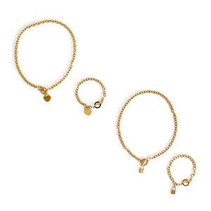 Gold Necklace & Bracelet Set