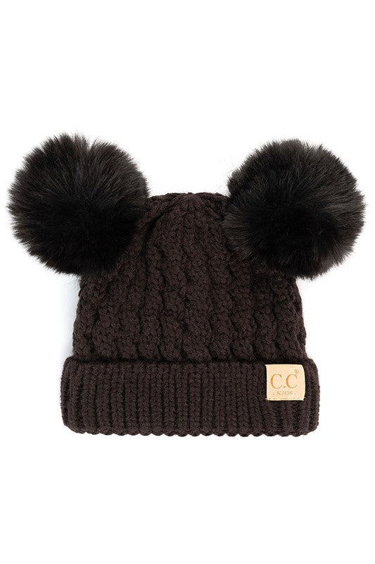 C.C Cable Knit Pom Pom Beanie