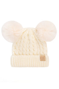 C.C Cable Knit Pom Pom Beanie
