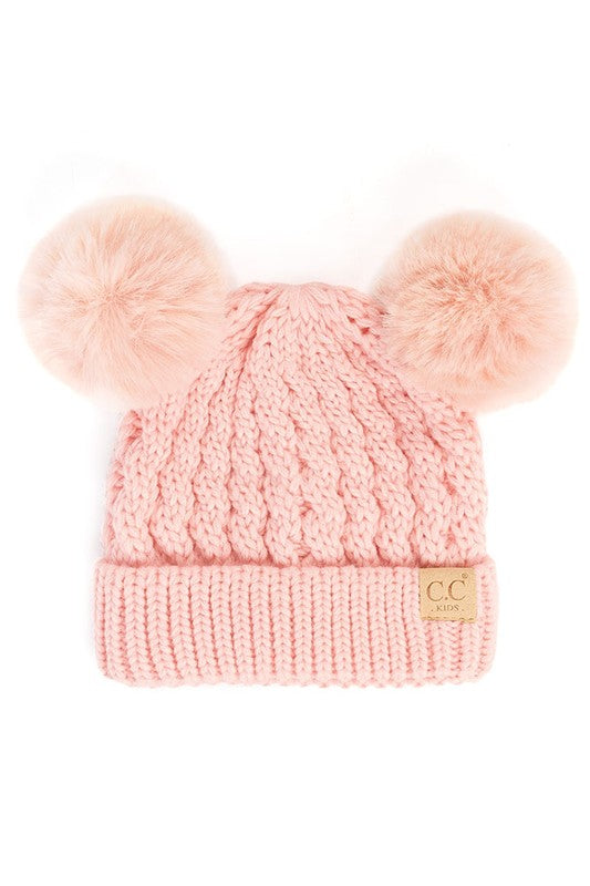 C.C Cable Knit Pom Pom Beanie