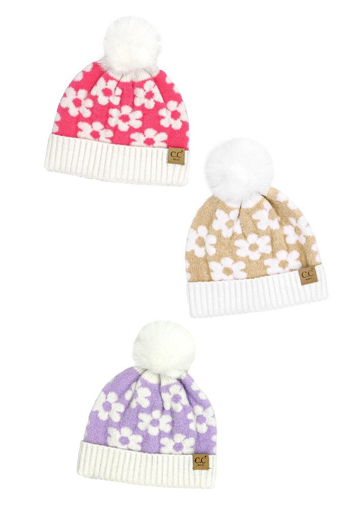 C.C Kids Daisy Pom Beanie