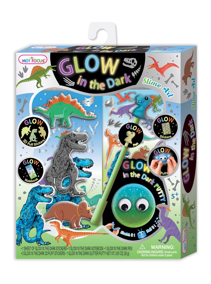 Dinosaur Glow in the Dark Slime Art