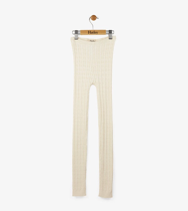 Hatley Cream Cable Knit Leggings