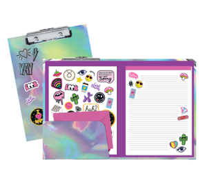 Silver Holographic Clipboard Set