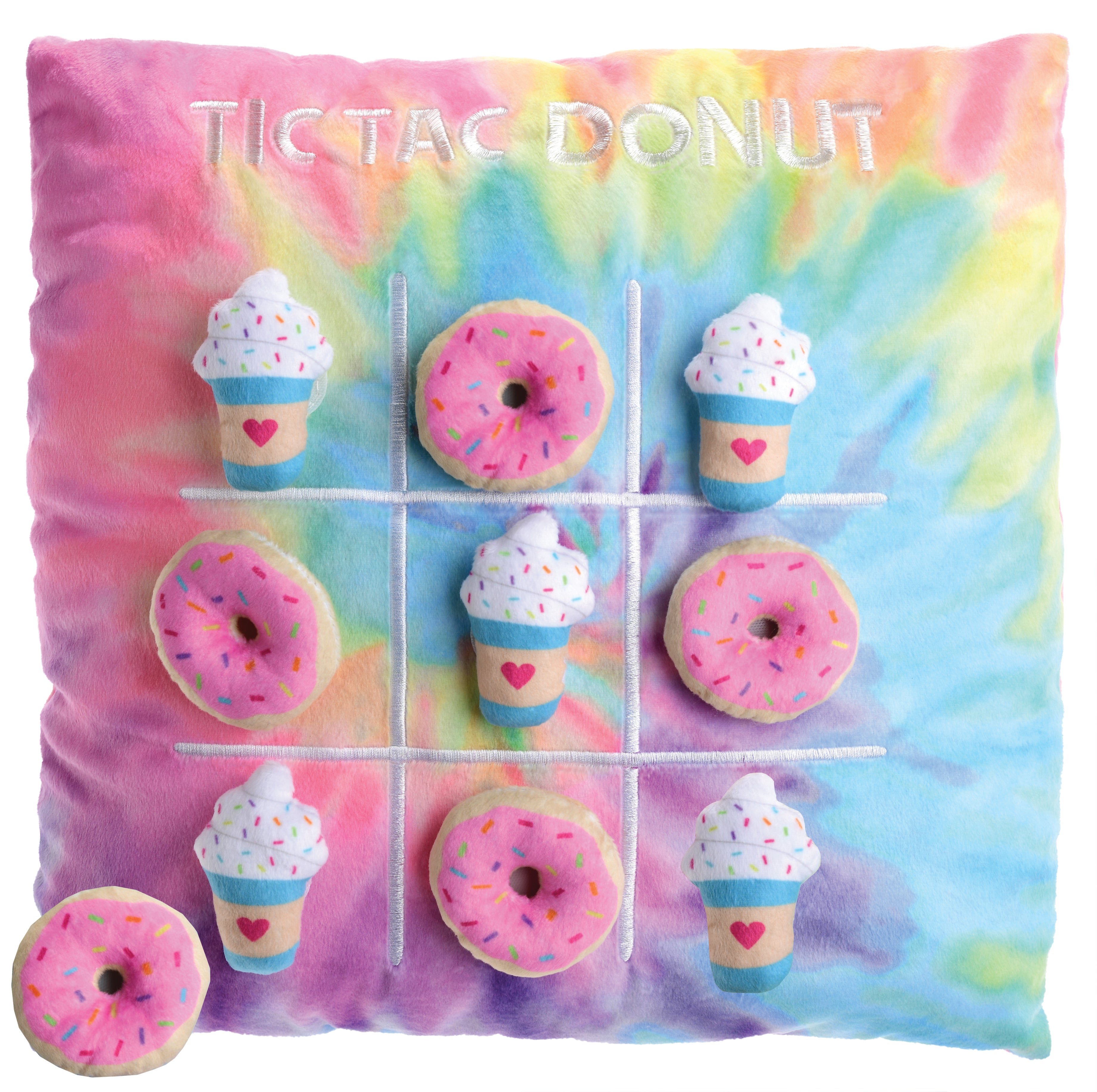 Tic-Tac Donut Fleece Pillow