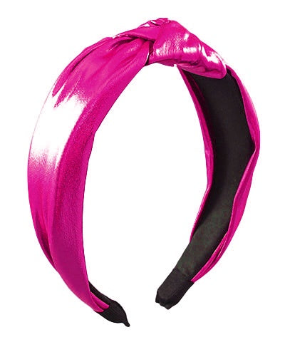 Hot Pink Knotted Leather Headband