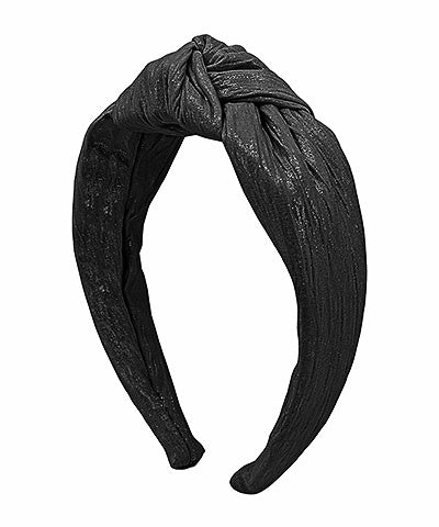 Black Metallic Fabric Knot Headband