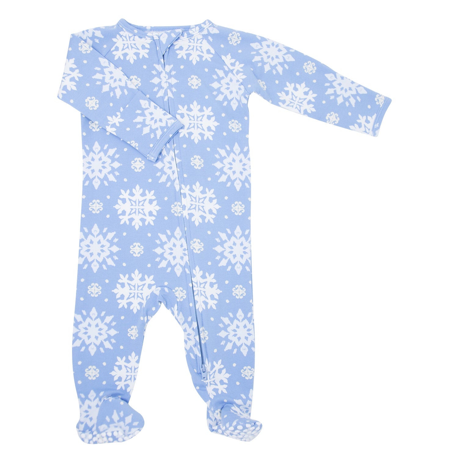Sweet Bamboo Blue Snowflakes Footie