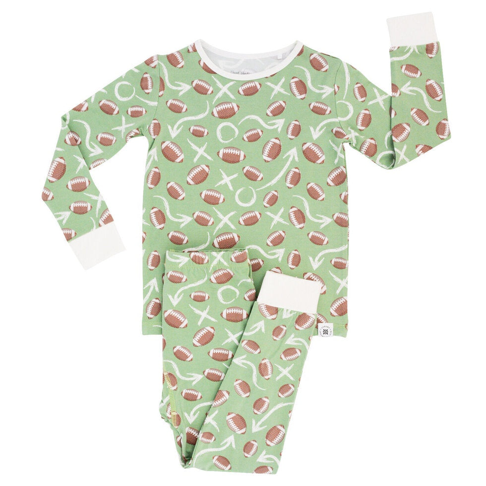 Sweet Bamboo Green Football PJ Set