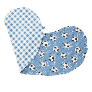 Sweet Bamboo Soccer Gingham Burp Cloth