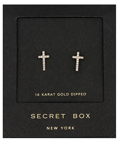 Paved CZ Cross Studs