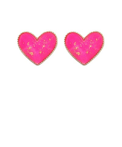 Gold Flake Heart Earrings