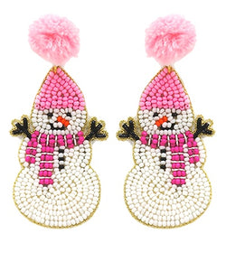 Snowman Pom Earrings